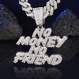 New Letter Hip Hop Fashion Brand Light Versatile Alloy Water Diamond Cuban Chain Necklace