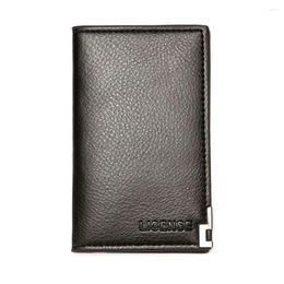 Card Holders 1Pc Male Bank PU Leather ID Soft Billfold Business Organiser Foldable Wallet Men Holder