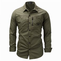 Men's Casual Shirts Oversized men's casual shirt men's pure cotton shirt military goods shirt long sleeved shirt business shirt top brand clothing 230408