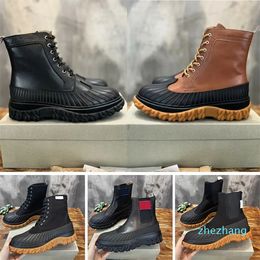 2023-Designer boots for men Calf Leather Rubber Sole Longwing chelsea Duck Boot Browne luxury black Lace Up footwear size 38-45