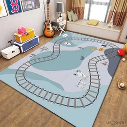 Carpets Cartoon children's crystal velvet absorbent non-slip blanket early education game sofa tea blanket home living room carpet