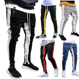 Mens Track Pants NEW Fashion Hip Hop Fitness Streetwear Trousers Men Striped Jogger Skinny Joggers Sweatpants Pantalon Homme244W