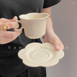 Bowls Light Luxury Fashion Flower Mug Living Room Water Cup Ceramic Coffee Afternoon Tea And Saucer SetBoutiqueKitchenSupplies