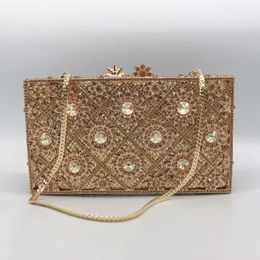 Sunflower diamond inlaid dinner bag, banquet water handbag, dress horizontal square box, women's club 231108