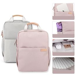 School Bags Lightweight Simple Waterproof Large Capacity 14 15.6 Inch Laptop Backpack Female Travel Bag Backpacks Solid Color Bookbag
