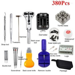 Watch Repair Kits 380 Pcs Set Tool Box Holder Bottle Opener Pin Remover Spring Strip Kit For Watchmakers