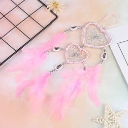 Interior Decorations Mini Car Ornaments Innovative Gifts Wind Chimes Dreamcatcher Handmade Dream Catcher Pendant Natural Feathers Wall Hanging Decor AA230407