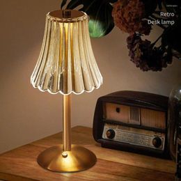 Table Lamps 3 Colors LED Nightstand Lamp Dimmable Touch Rechargeable Romantic Wireless Creative Acrylic For Bedroom Living Room