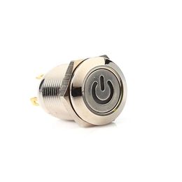 Freeshipping 10pc Starter Switch 12V 2A LED Metal Power Momentary Push Button Switch Car DIY Modified Uncbk