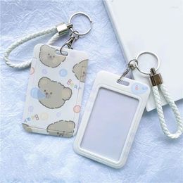 Card Holders Women Cute Cartoon Cover Plastic Waterproof ID Bus Name Business Protective Working Bank Badge Case