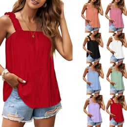 Camisoles Tanks 2023 Spring and Summer Ladies Pit Strip Elastic Solid Color Suspender Vest Top Female Everyday Fashion Casual Loose 230407