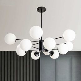 Pendant Lamps Modern Living Led Glass Ball Lamp Magic Bean Ceiling Chandelier Dining Room Bedroom Lighting Fixtures AA230407