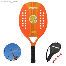 Tennis Rackets Beach Tennis Racket Professional Carbon Antiskid Fibre Soft Face Tennis Racquet with Protective Bag Cover for Entertainment Q231109