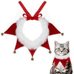 Dog Apparel Pet Christmas Scarf With Bells Decorations Fashion Bandana Holiday Santa Style Neckerchief Costume Accessory (Size