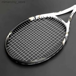 Tennis Rackets Unisex Professional Tennis Racket String 45-50 LBS Racquet Tennis Carbon Fibre Top Material Sports Training Tennis Racquets Bag Q231109