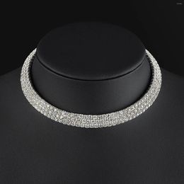 Chains Women Necklace Elegant Rhinestone Collar Choker For Wedding Birthday Jewelry