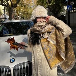Scarves Warm Print Bufanda Classical Tassel Pashmina Reversible Cashmere Blend Echarpes Muffler Femme Thick Scarf Shawl And Wraps