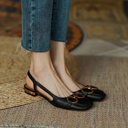 Retro Sandals Women Flat Summer Shoes Fashion Buckle Design