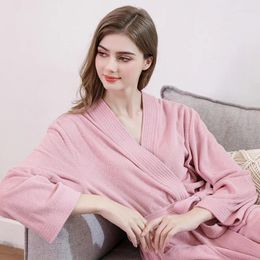 Women's Sleepwear Autumn Women And Men Loose Casual Night Robe Couple Spa Bathrobe Lovers Quick Drying Shower Lounge Home Clothes