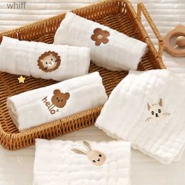Bibs Burp Cloths 6 Layers Cotton Embroidery Baby Saliva Towels Hand Face Wipes Newborn Bib Kids Handkerchief Toddler Soft Washcloth Burp ClothL231108