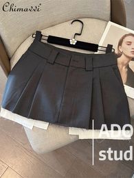 Skirts Summer Vintage Edition High Waist Panel A-line Ski Board Women's Fashion Pleated Slim Fit for Women 230408