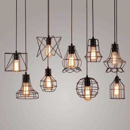 Lamps Loft Industrial Control Retro Pendant Lights Restaurant Bar Clothing Store Wrought Iron Single Head Barbed Wire Chandelier AA230407