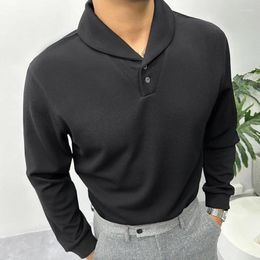 Men's Hoodies Solid Colour Green Fruit Collar Sweatshirt Men Hip Hop Long Sleeve Polo Shirt Streetwear Fashion Outwear Tops