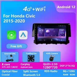 Android Car Radio Video Multimedia Stereo With Frame and Wire Player for Honda CIVIC 2016-2018 built in carplay