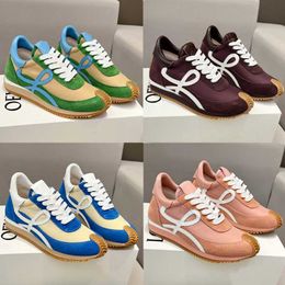 Womens Designer Sports Shoes Mens Running Shoes Suede Upper Rubber Ripple Sole Brand Fashion Retro women Outdoor Flow Runner Sneakers top quality