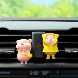 Decorations 1 Pc Cute Pig Perfume Ornament New Fashion Air Freshener Conditioning Outlet Aromatherapy Clip Car Interior Accessories AA230407