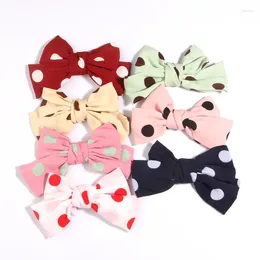 Hair Accessories 7Pcs 4.8" 12cm Baby Solid Chiffon Flower Clips Born Mini Kids Barrettes Girls Clip