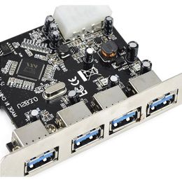 Freeshipping FAST USB 30 PCI-E PCIE 4 PORTS Express Expansion Card Adapter Xelkt