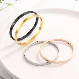 Simple Style Smooth Clasp with Cool Wind 4mm Wide Couple Colourless Bracelet Plain Ring