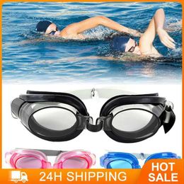 Goggles Summer Swimming Goggles Waterproof Anti-fog Adjustable Swim Glasses Earplugs Nose Clip Water Sport Eye Protection Eyeglasses P230408