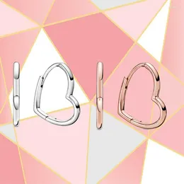 Stud Earrings 2023 925 Silver Jewellery Asymmetric Heart Hoop Rose Gold Romantic Couple Gift