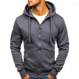 Men's Hoodies Plus Size Sweatshirt Men Autumn Winter Solid Color Coat Jacket Outwear Warm Cardigan Hooded Sweater