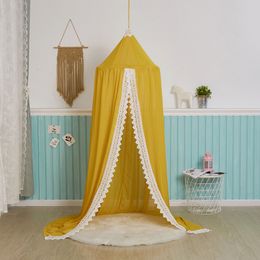 Crib Netting Lace Decor Mosquito Net Hanging Tent Baby Bed Canopy Breathable Chiffon Curtains For Children Kids Room Play House 230407