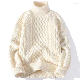 Men's Sweaters Legible Autumn Winter Turtleneck Men Casual Criss-cross Knitted Pullovers Man