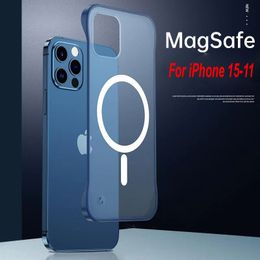 Magnetic Wireless Charging Slim Matte Case For iPhone 15 13 12 11 X XS XR XS Max 14Plus Magsafe Phone Cover Full Camera Lens Protector