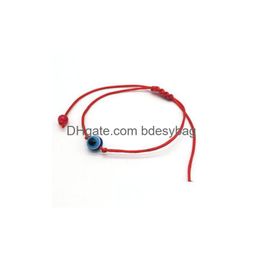 Charm Bracelets 20Pcs/Lot Lucky String Evil Eye Red Cord Adjustable Bracelet Diy New Drop Delivery Jewellery Bracelets Dhd93