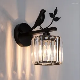 Wall Lamps Modern Crystal Lamp Gold Bird Sconce Light For Living Room Bathroom Home Indoor Lighting Decoration Bulb Not Included