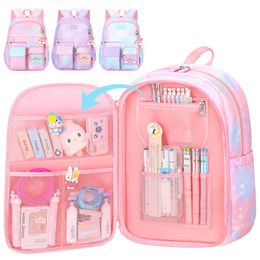 School Bags School Backpack Ultra Light Chiropractor Cute Colourful School Bag for Girls Waterproof Children Kindergarten Small Backpack 230408