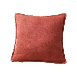 Pillow Solid Linen Wool Edge Cover Sofa Office Waist Car Silk Pillowcase Large Night