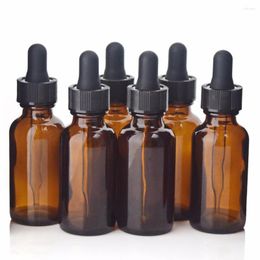 Storage Bottles 6pcs Empty 30ml Amber Glass Dropper With Eye Pipette For Essential Oils Lab Chemicals 1oz