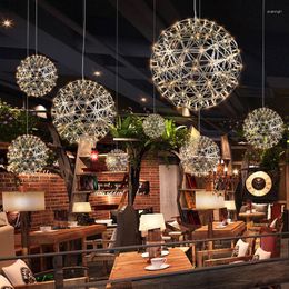 Pendant Lamps Modern Firework Spark Ball Led Lights Living Dining Room Restaurant Lamp Iron Art Home Decor Chandelier Lighting