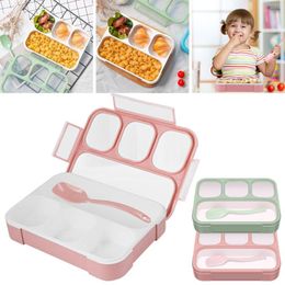 Dinnerware Sets Bento Box For Kids Adults Reusable Lunch Storage Container With 4 Compartments 1 L Portable Leak-proof