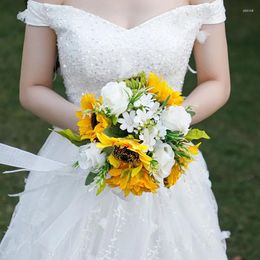 Decorative Flowers Simulated Flower Wedding Decoration Sunflower Series Silk Bride Holding Home Pography Prop Z-766
