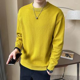 Men's Sweaters Autumn Winter High Quality Casual Solid Pullover Slimming Fashion Round Neck Long Sleeve Knitwear Sweater Outerwear