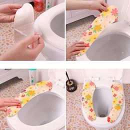 Toilet Seat Covers 5 Pair Pads Cartoon Sticky Washroom Warmer Washable Cover For Home Reusable ( ) Wc