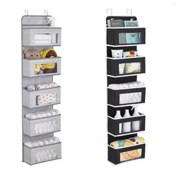 Storage Boxes Over The Door Hanging Organiser 5 Pockets Wall Mount With Clear Windows 2 Hooks Pantry Bathroom Kitchen Closet